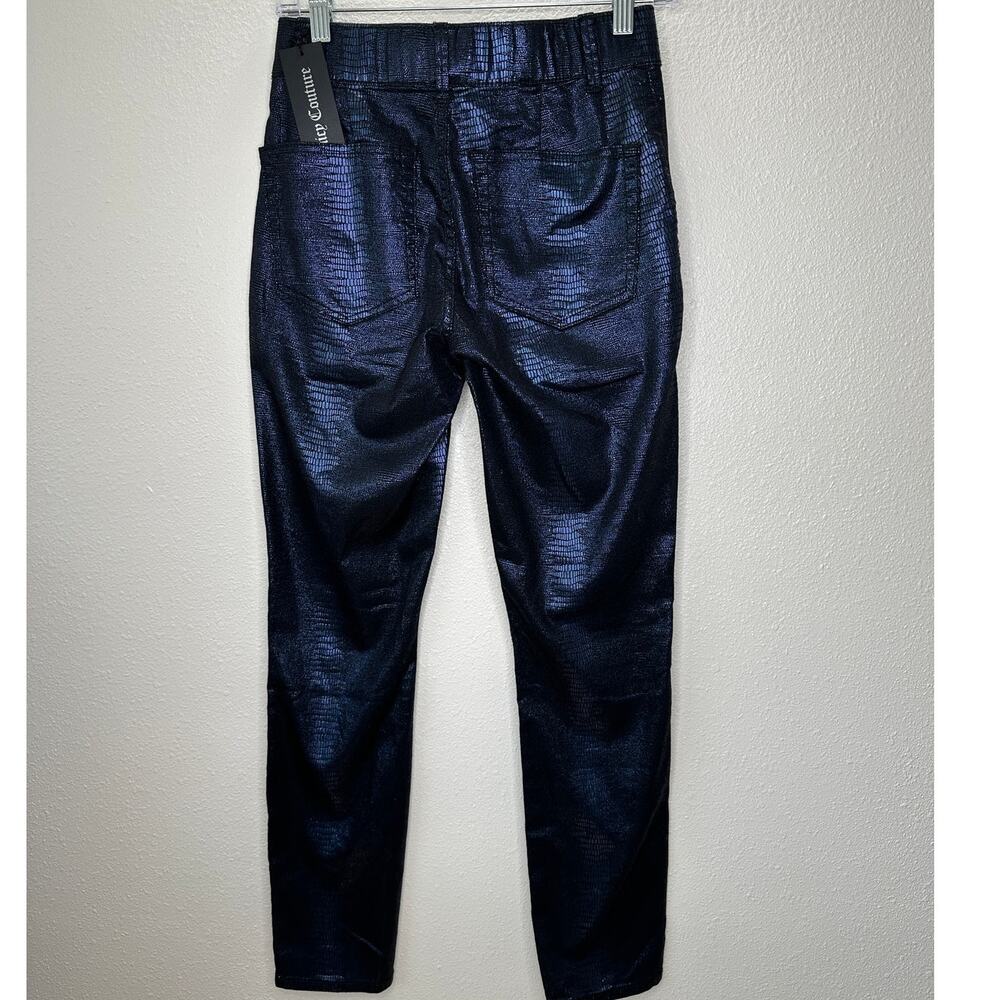 NWT Juicy Couture Navy Black Metallic Snake Print Pull On Jegging 26